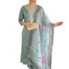 Naixa Women's Rayon Embroidered Straight Kurta with Pant and Dupatta Sets