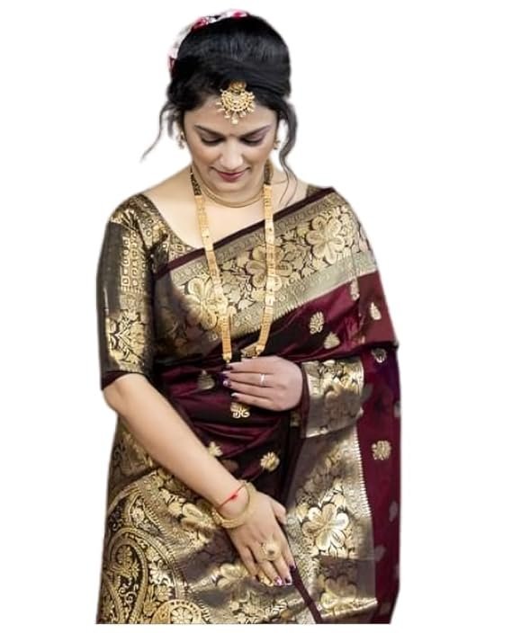 Women's Pure Soft Kanjivaram Silk Saree For Wedding Banarasi Style Sari