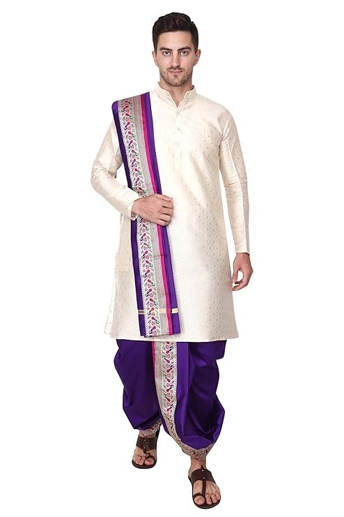 Rameshwaram Fabrics Gold Color Silk Kurta with Pajama Set